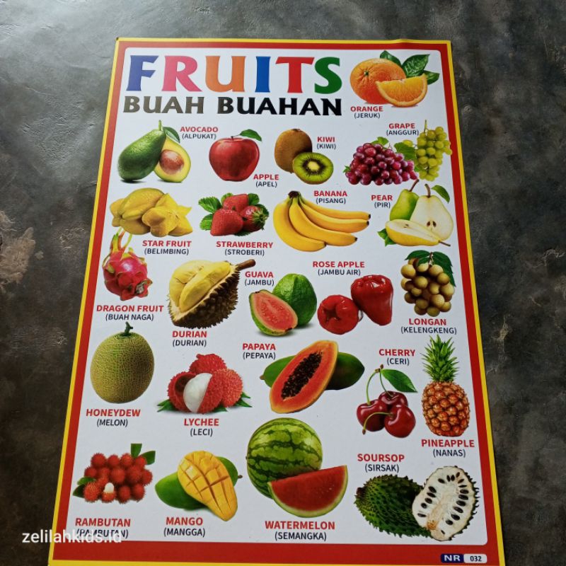 Poster buah buahan