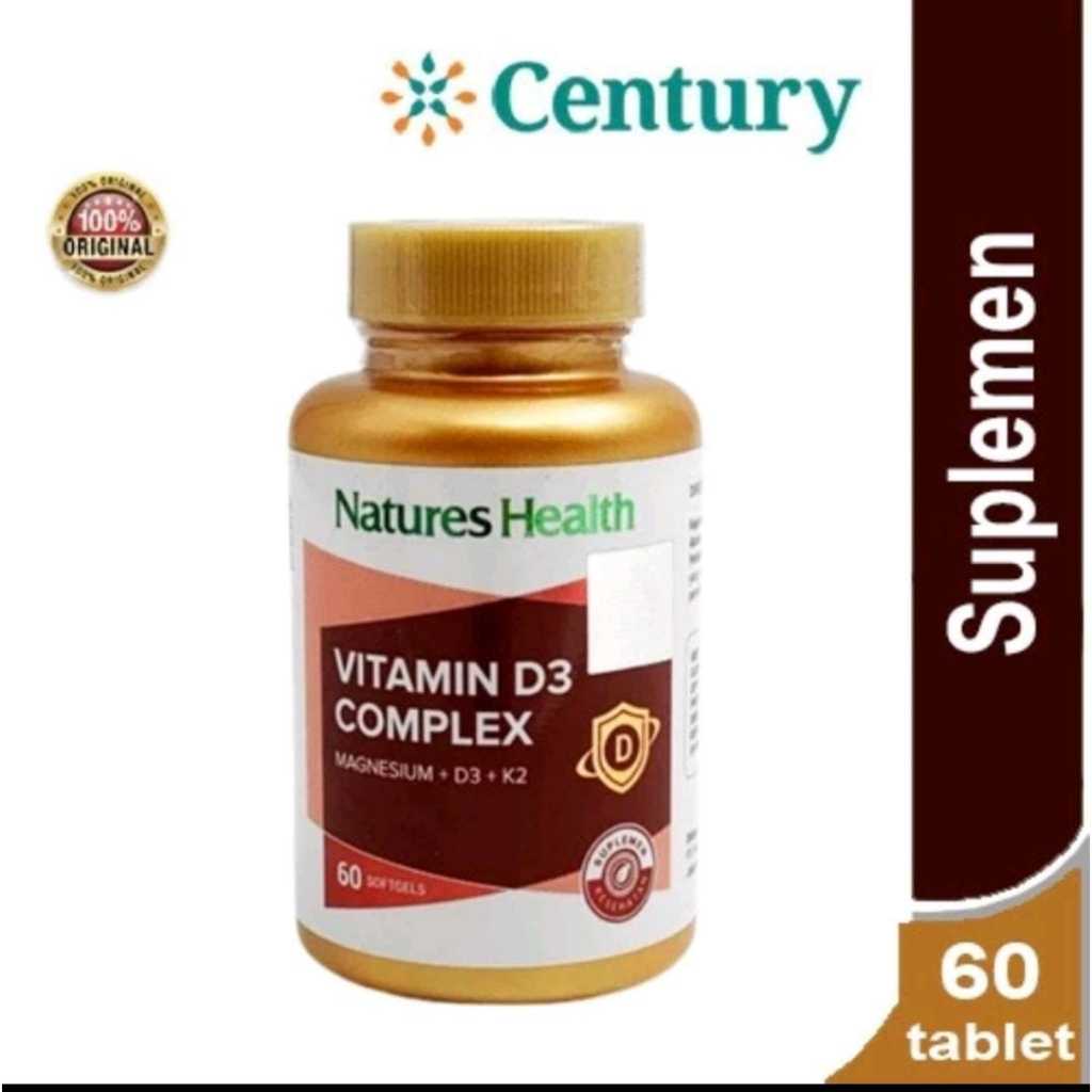 NATURE'S HEALTH VITAMIN D3 COMPLEX MAGNESIUM K2/ VITAMIN MAGNESIUM/ VITAMIN K2/ DAYA TAHAN TUBUB