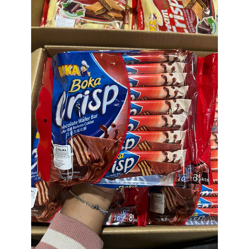 

BIKA BOKA CRISP WAFER BARR RASA CHOCOLATE ISI 8PCS