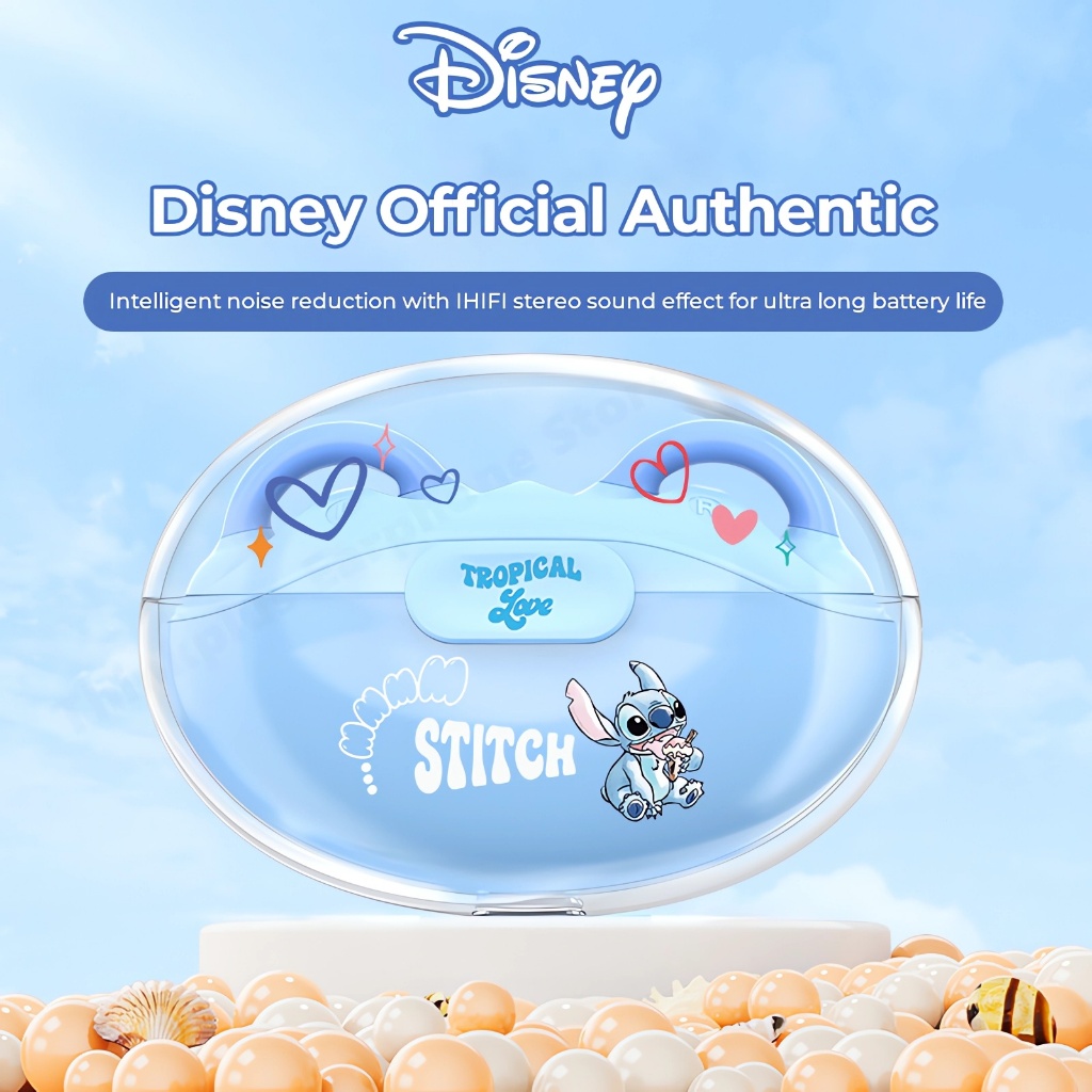 disney XD06 Ear Clip Headset Bluetooth 5.3 TWS Lotso Mini Earphone Lucu