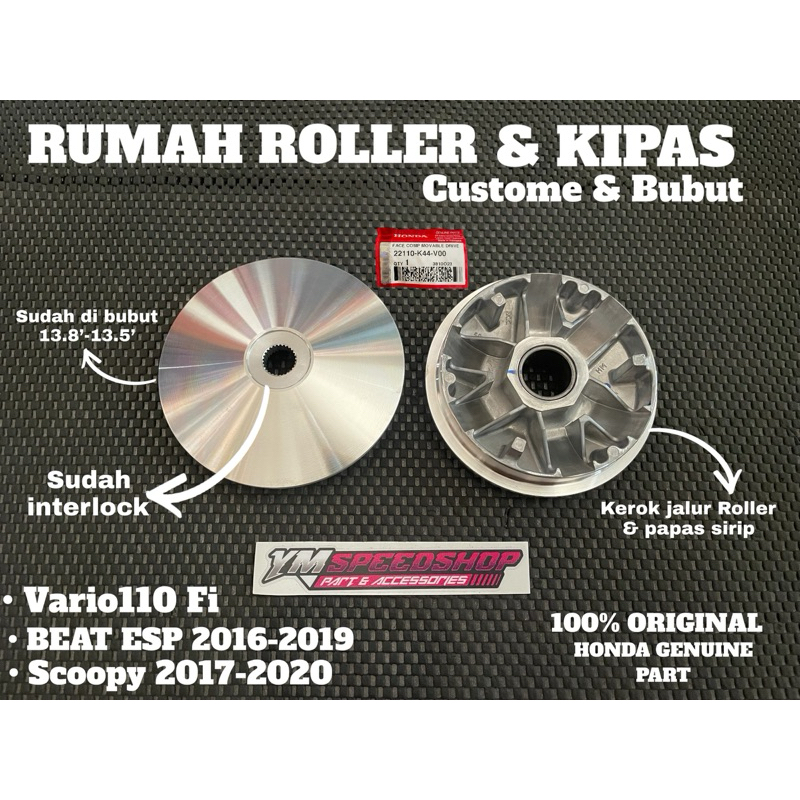 Rumah roller PULLEY RUMAH ROLLER BEAT FI ESP 2016 2019 SCOOPY FI ESP VARIO 110 FI CUSTOME BUBUT 13.8