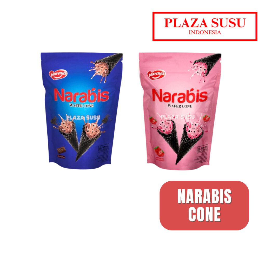 

NARABIS WAFER CONE CHOCOLATE COKLAT NARAYA BISKUIT WAFER STRAWBERRY 80 G