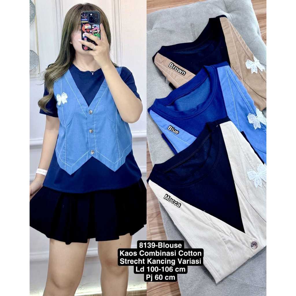 KD2300 ATASAN BLOUSE IMPORT BAHAN KAOS BANGKOK 8139