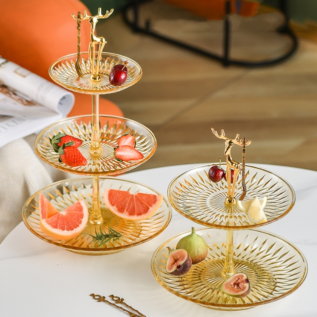 Tatakan Kue Tempat Kue 2 Tier / 3 Tier White Fruit Cupcake Stand