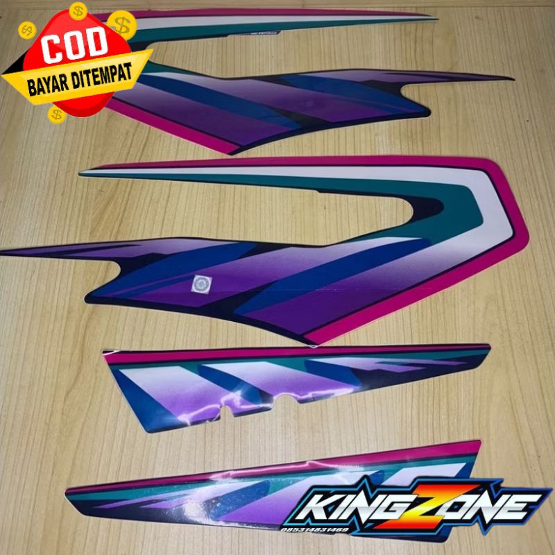 STRIPING STIKER RX KING RXKING TAHUN 97 UNGU KUALITAS ORIGINAL