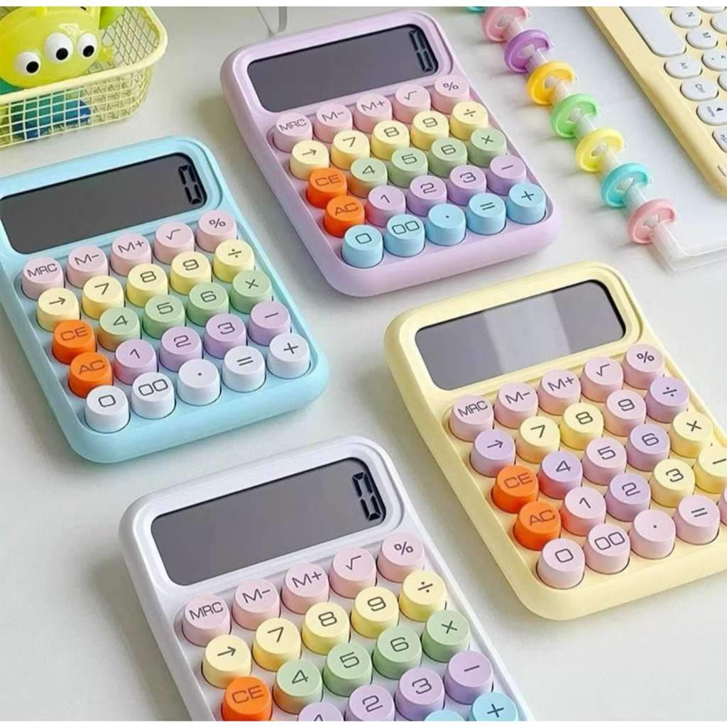

(PE 817M) Kalkulator Calculator Keyboard Boba Dot Fancy Warna Soft Pastel merk Perisai lucu cute alat hitung cute mini office kalkulator stationery