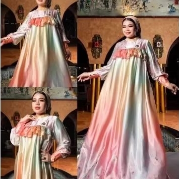 set hijab Gradasi flower shellasaukia