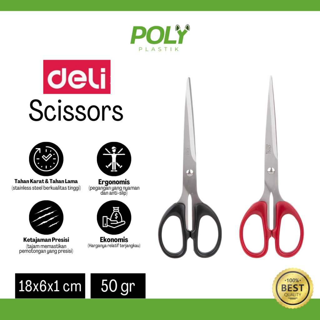 

Deli Gunting Serbaguna Gunting yang dilapisi anti karat kualitas tahan lama 180mm E6009