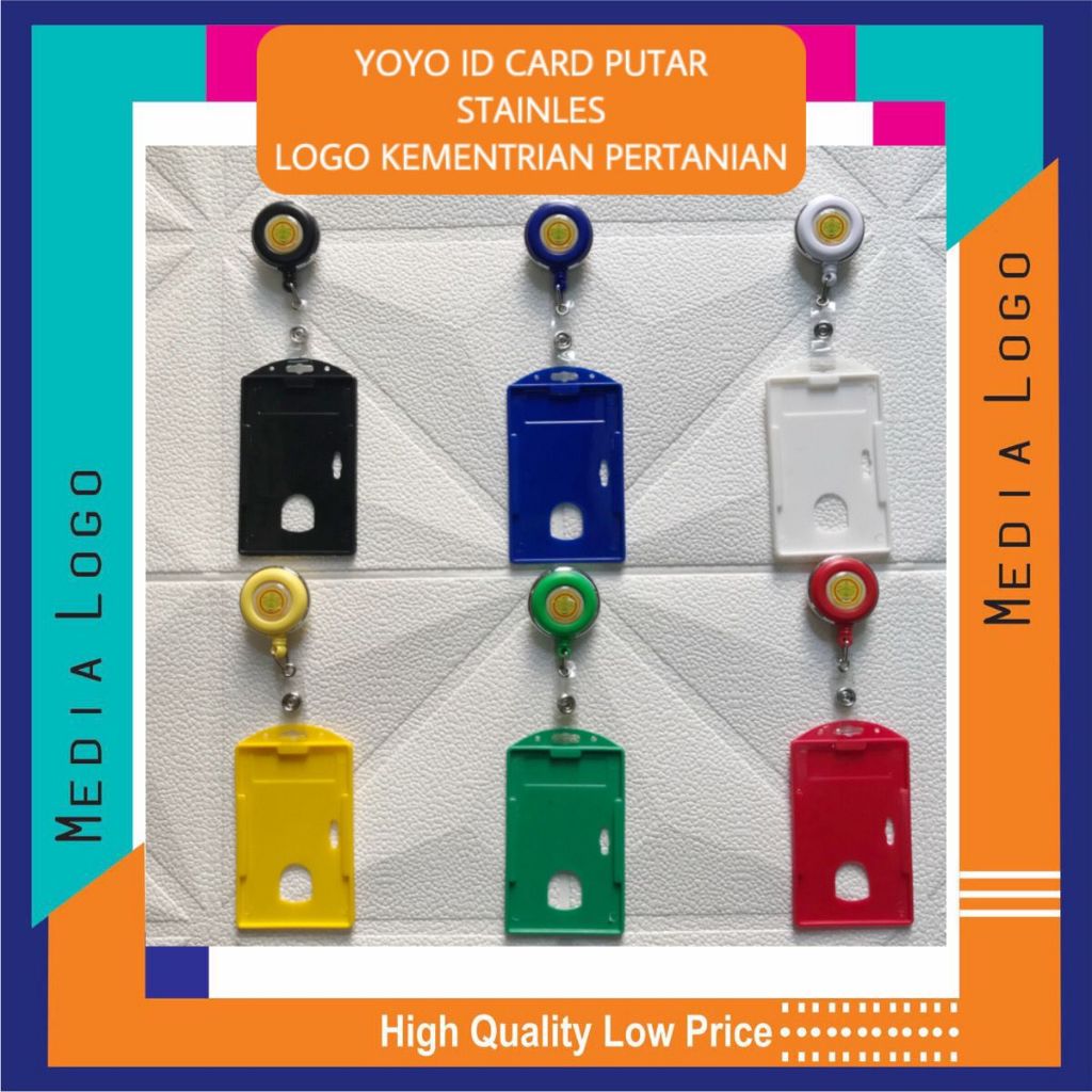 

YOYO ID CARD PUTAR STAINLESS-NAMETAG LOGO KEMENTERIAN PERTANIAN