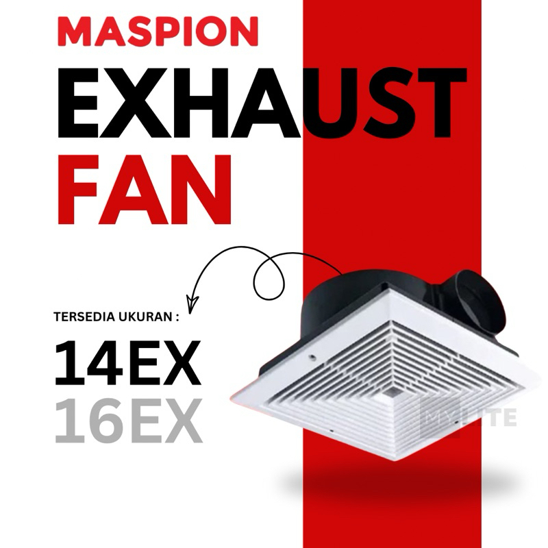 KIPAS EXHAUST HEXOS FAN MASPION CEILING PLAFON MV 14EX DAN MV 16EX KAMAR MANDI 14 16 INCH