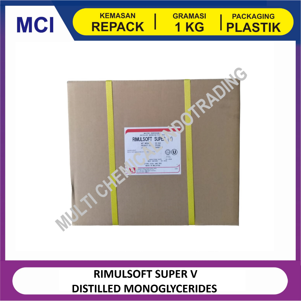 

(KHUSUS GOSEND/ INSTANT) RIMULSOFT SUPER (V) DISTILLED MONOGLYCERIDES PELEMBUT PENGEMPUK PENGEMBANG FOOD GRADE - 1 CTN 20 KG