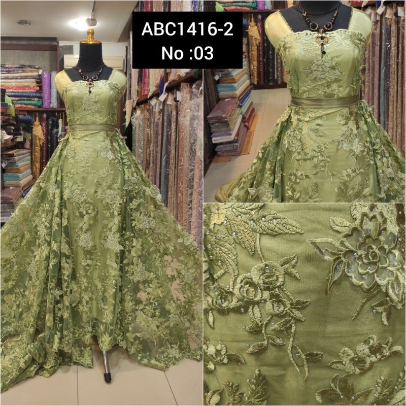 kain Dress Tile Brokat Bunga Timbul 3D ABC1416-2 No:03