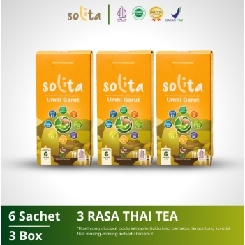 

SOLITA(ISI 6)RASA THAI TEA Nutriflakes Umbi Garut Asam Lambung, Maag dan Gerd 3 Box