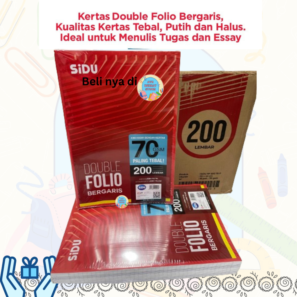 

Kertas Double Folio Bergaris SIDU 200 Lembar
