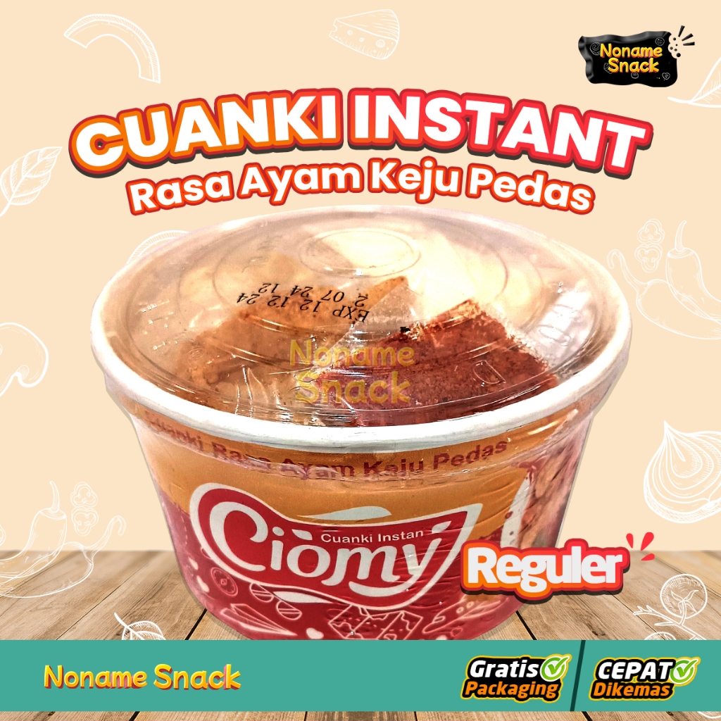 

NoName Snack - Ciomy Cuanki Ayam Keju Pedas Cuangki Ciomy Cup Kecil Halal Non MSG