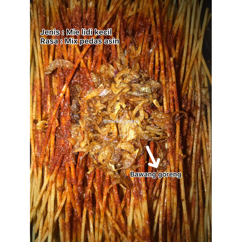 

MIE LIDI SNACK UKURAN KURLEB 500gr/MIE LIDI GEPENG/MIE LIDI KECIL