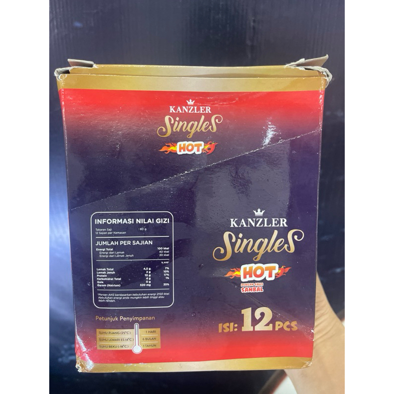 

Kenzler Sosis Singles HOT dengan saus SAMBAL 1box
