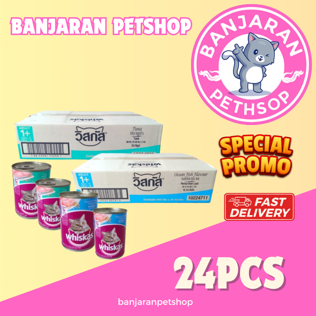 whiskas kaleng 1 dus ( isi 24 ) wet food whiskas KHUSUS GOJEK GRAB