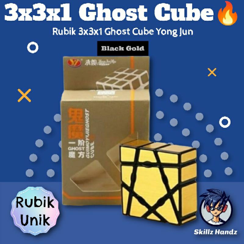 Cube 3x3x1 Ghost Cube Yong Jun (Black Gold) Cube Unik
