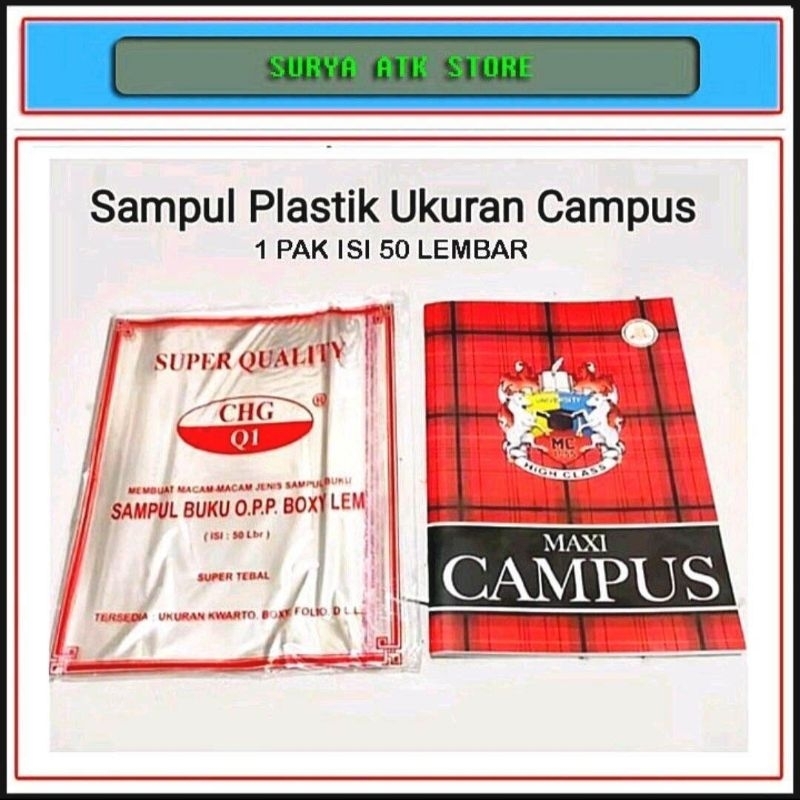 

1 Pak Sampul Plastik Buku Campus Isi 50 Lembar