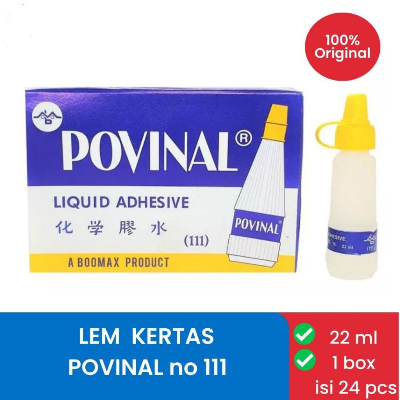 

LEM POVINAL 111 / LEM CAIR POVINAL KECIL 22ML UNTUK BAHAN SLIME Termurah