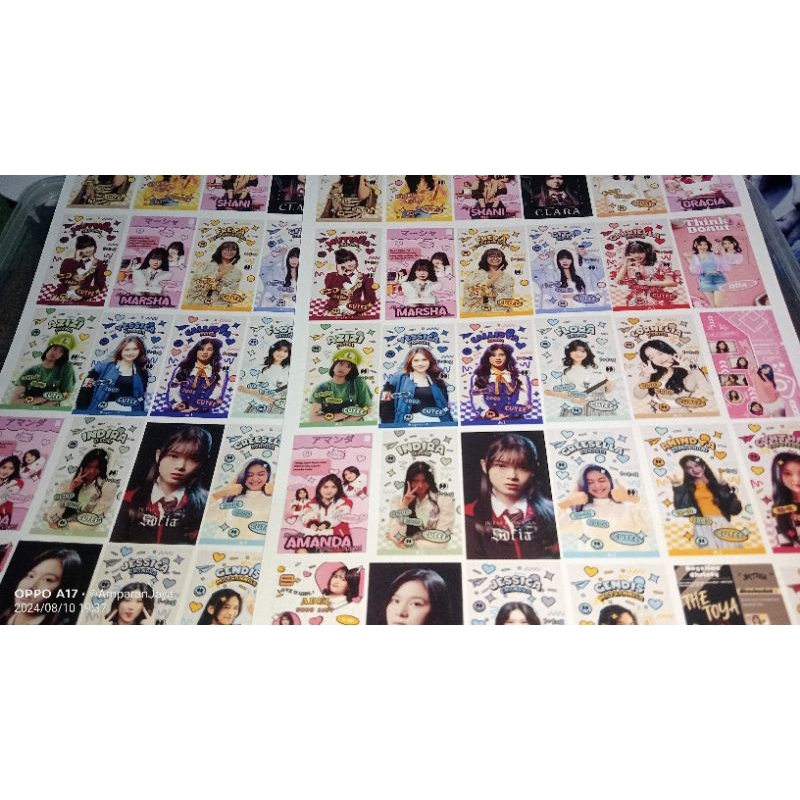 

stiker koleksi jkt48 mini perlembar/tiap gambar 3x5cm