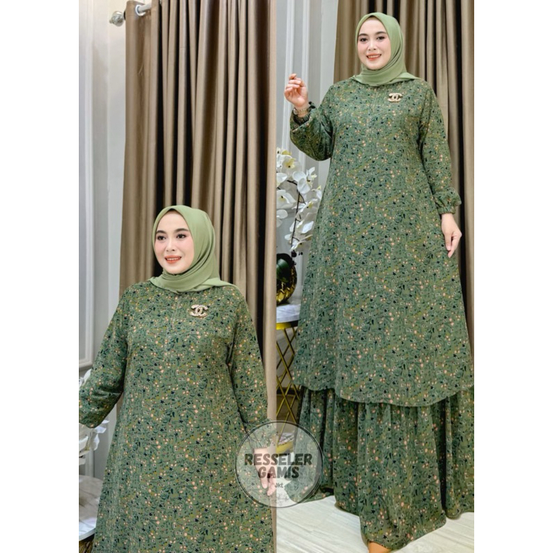 Gamis azkiya motif | Gamis malaysia motif terbaru 2024 | gamis melayu motif ceruty babydoll