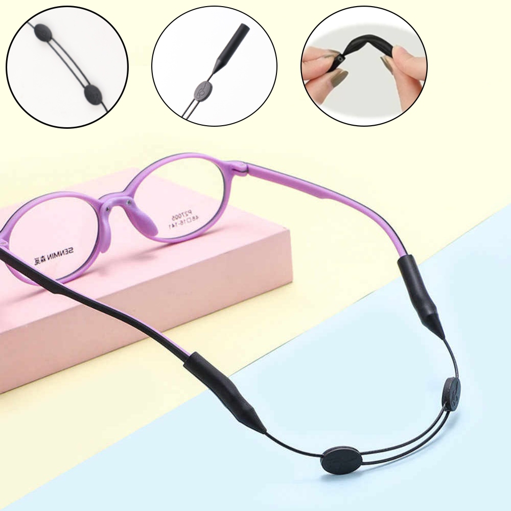 Tali Kacamata Olahraga Silikon Strap Kacamata Universal Dapat Distel Pegangan Aksesori Strap Kacamat