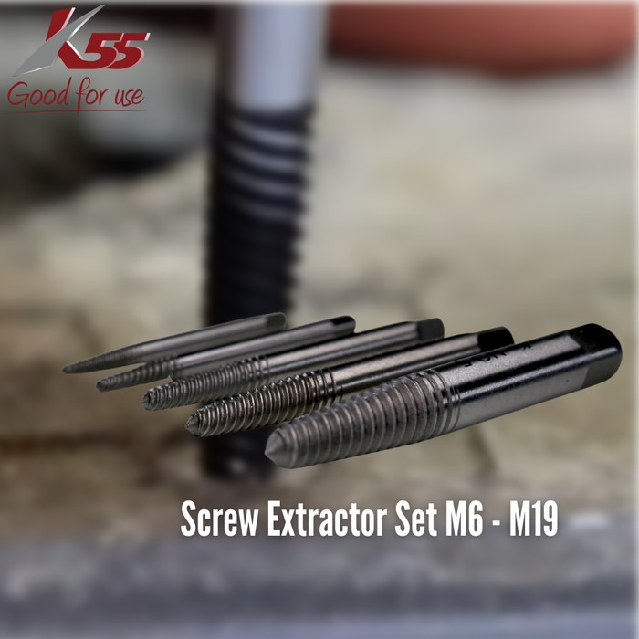 Tap Balik Pembuka Baut Rusak/Screw Extractor Set Merk K55