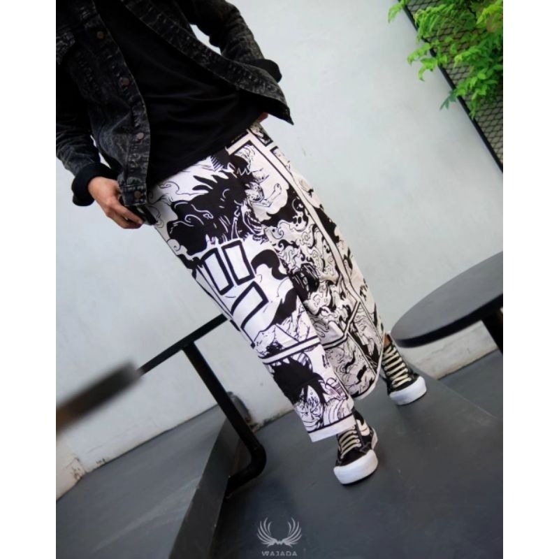 SARUNG MOTIF ANIME ONE PIECE OMBAK|SARUNG BATIK|SARUNG SANTRI|SARUNG KEKINIAN|SARUNG ANIME
