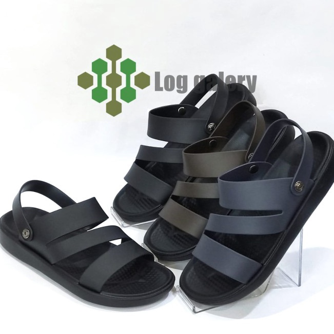 Sepatu sandal pria import  Luofu E6181  Hitam 44