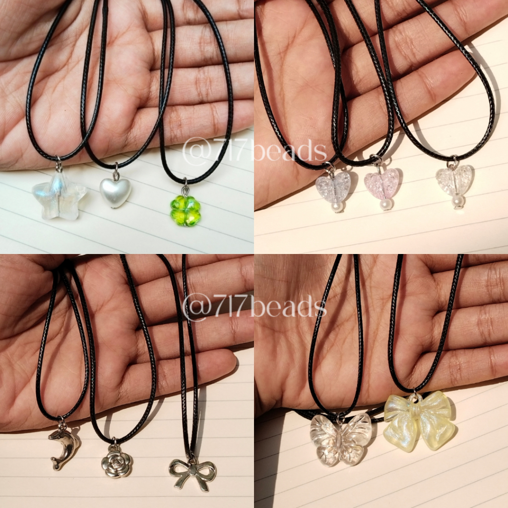 Kalung tali hitam | Kalung tali vintage korea | Kalung serut