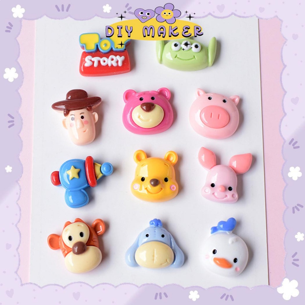 

DM 1 Pcs Resin Clay 3D Lucu Karakter Toy Story Untuk DIY Dompet Gantungan Kunci Stiker 3D Aksesoris