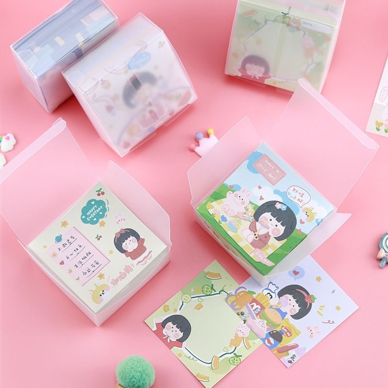 

[200 Lembar 6x6cm] [300 Lembar] Origami Lipat Kecil + Box Notes Memo Notes Paper Note Art Paper DALINGSHOP