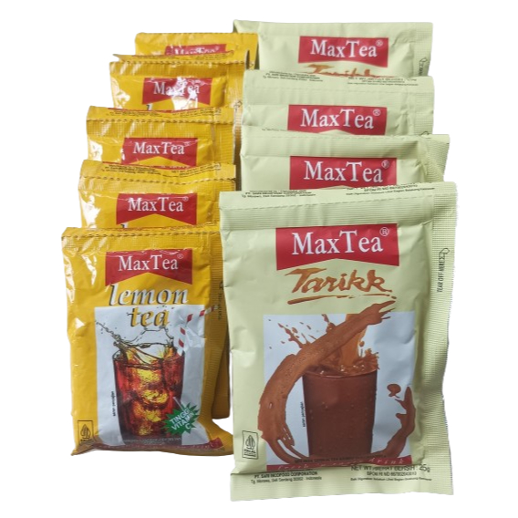 

Maxtea Teh Tarik 1Renceng 10x25gr | Maxtea Lemon 1Renceng isi 10x25gr