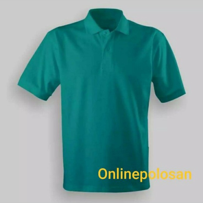 Kaos Polo Shirt Lengan Pendek Kerah warna Hijau TOSCA  Hijau TOSCA S