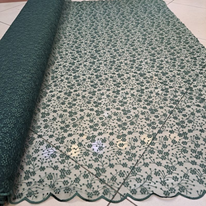 tile bordir motif bunga kecil-kecil premium