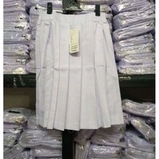 Rok Sekolah SD SMP Rempel pendek putih SIZE 4-16/Rok SD putih bahan famatex