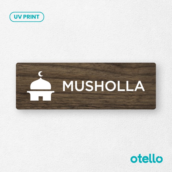 

Diskon 5 Sekarang Musholla Sign Board Kayu Print UV Papan Wooden Nama Ruangan Label Tag 24 x 8 cm