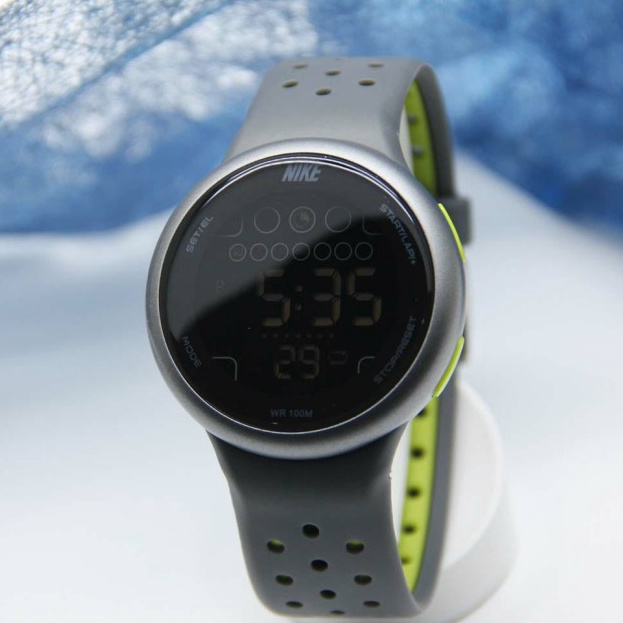 Jam Tangan Digital Nike Bulat Strap Rubber Karet Premium  Hitam Full