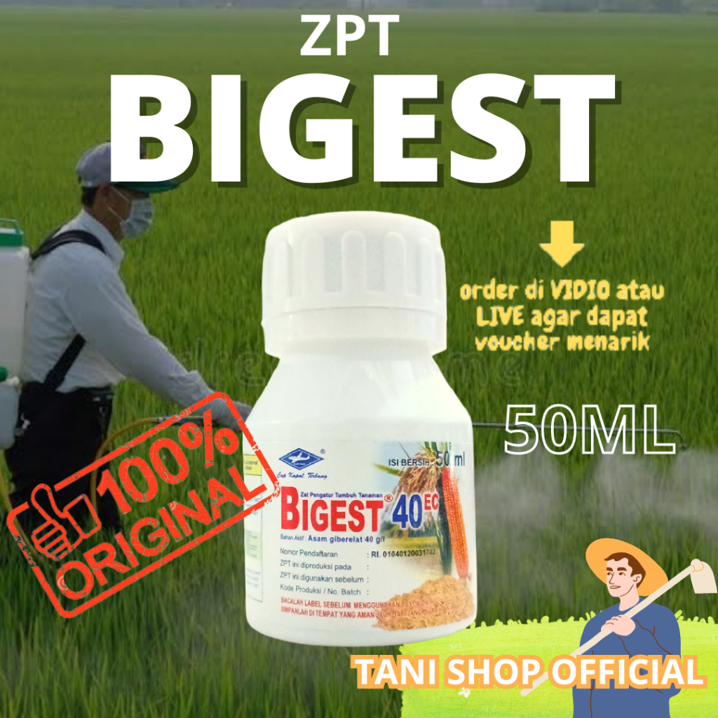 ZPT BIGEST 40 EC 50ML - Zat Pengatur Tumbuh, Tingkatkan Panen & Pertumbuhan, 100% Original