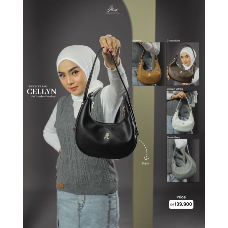 CELLYN SHOULDER BAG - Tas Wanita PVC Leather Premium Tas Cantik Elegant By Hijab Arrafi 2024