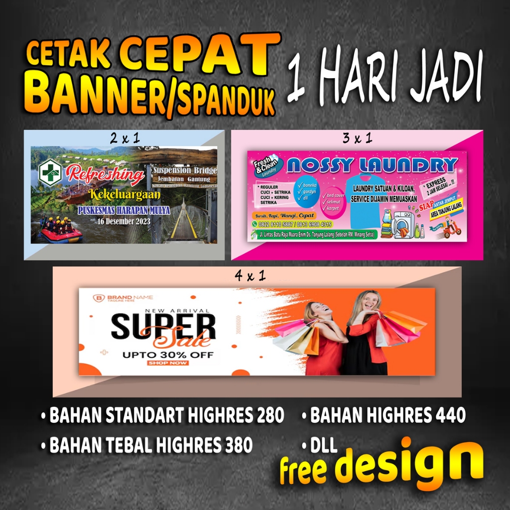 spanduk laundry | banner laundry | banner tour | spanduk jalan - jalan | banner toko baju | spanduk 