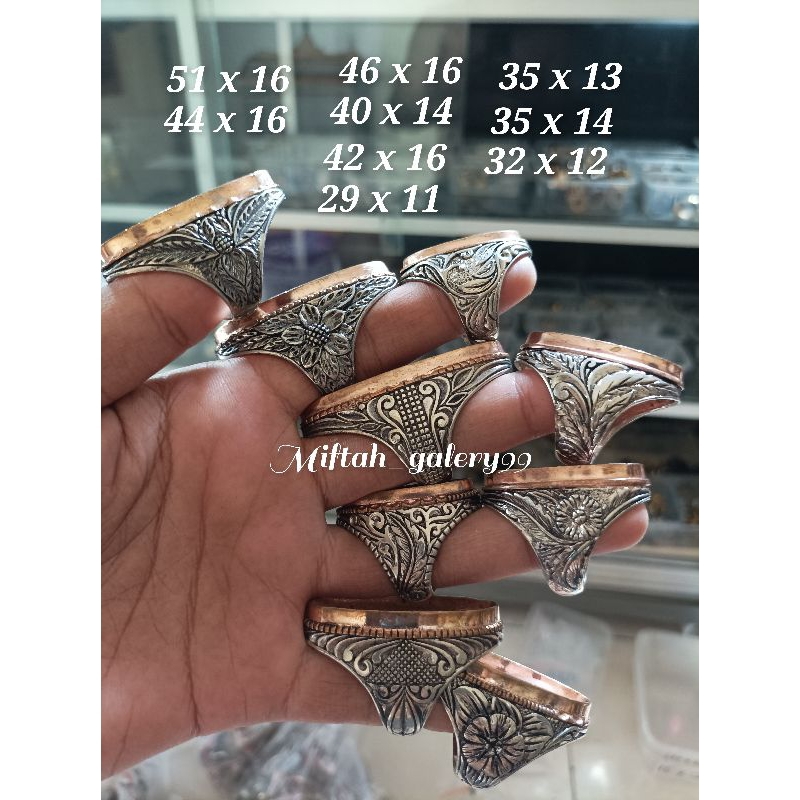 Ring emban cincin alpaka pandan lis tembaga