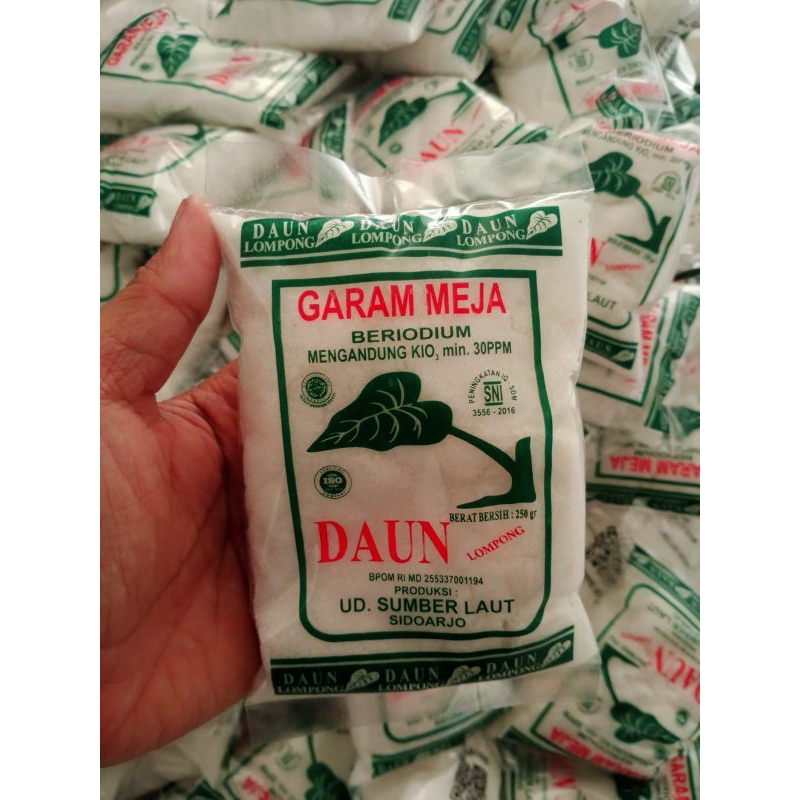 

garam dapur garam meja kemassan 250g cap daun lompong