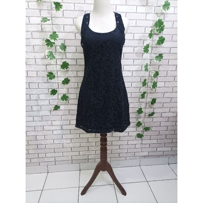 Abercrombie & Fitch Dress brukat hitam size S/M
