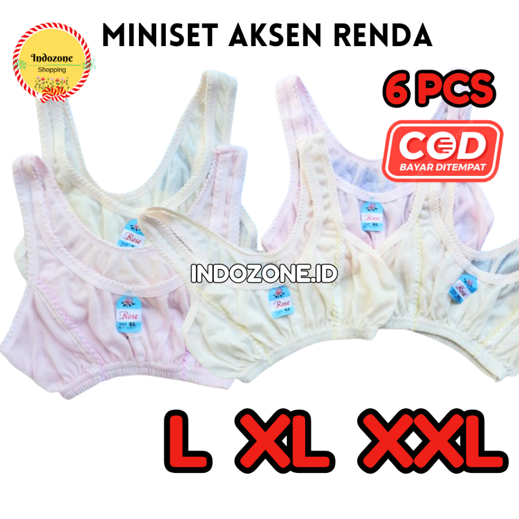 Grosir 6 PCS Miniset Anak Perempuan Aksen Renda / Remaja / BH Remaja Putri / Miniset Anak Cewek ABG