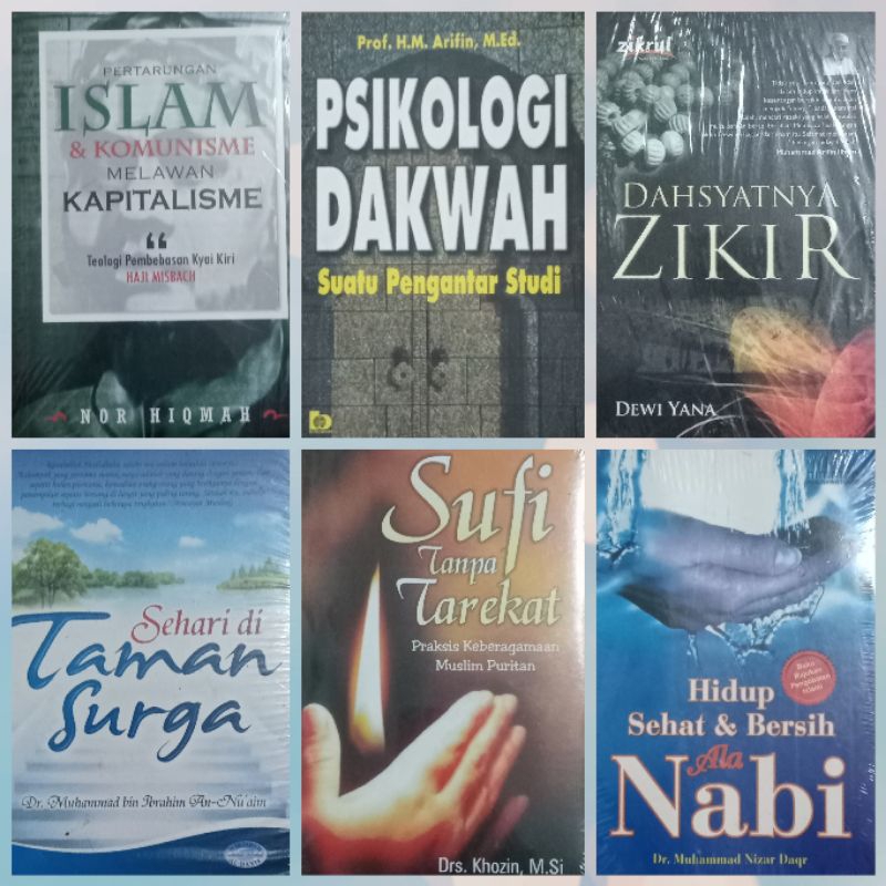 Buku Agama Islam hidup sehat & bersih,sufi,taman surga, dahsyatnya zikir, psikologi dakwah,pertarung