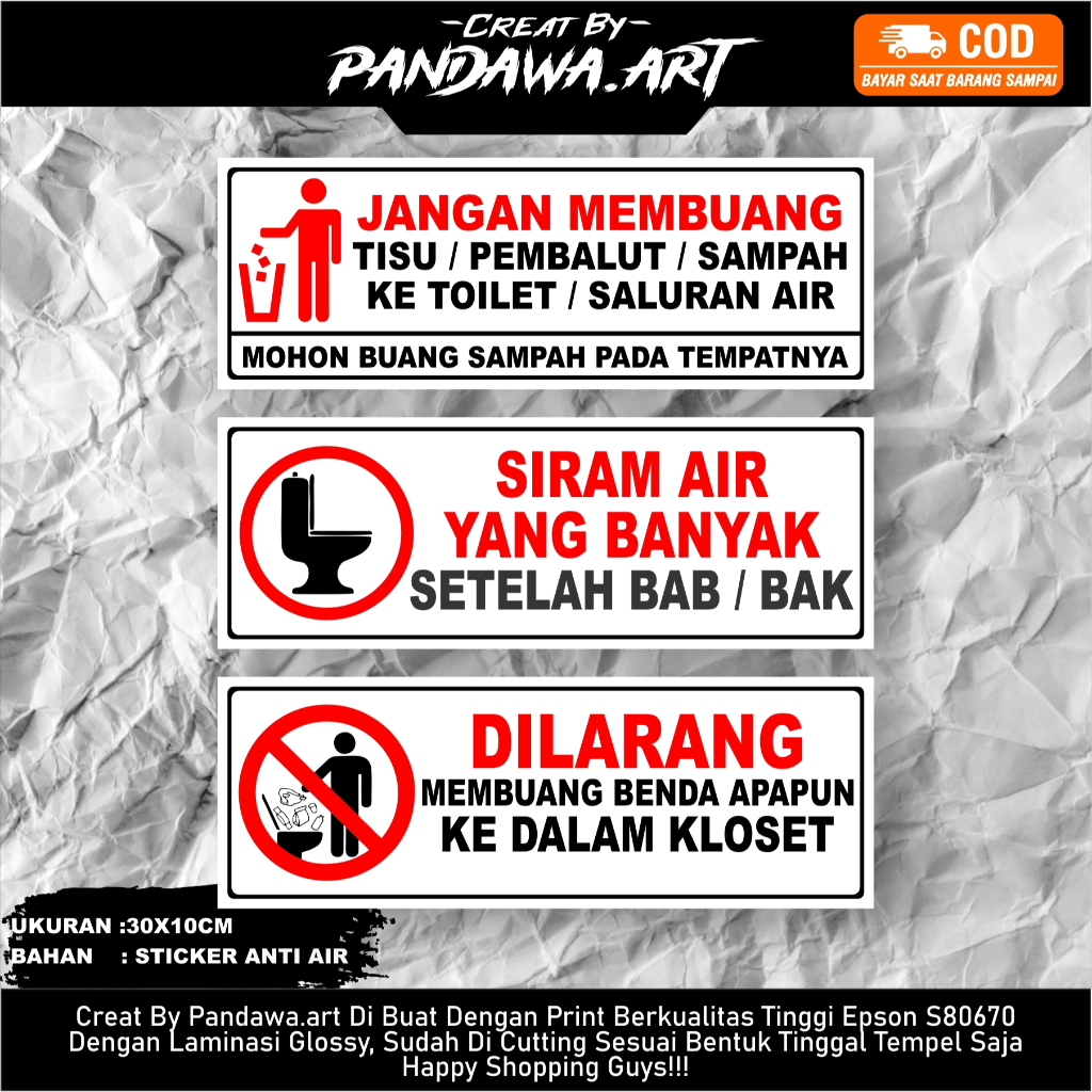 

Sticker Dilarang Membuang Sampah Di Toilet Stiker Kebersihan Toilet Stiker Di larang Membuang Sampah Di toilet