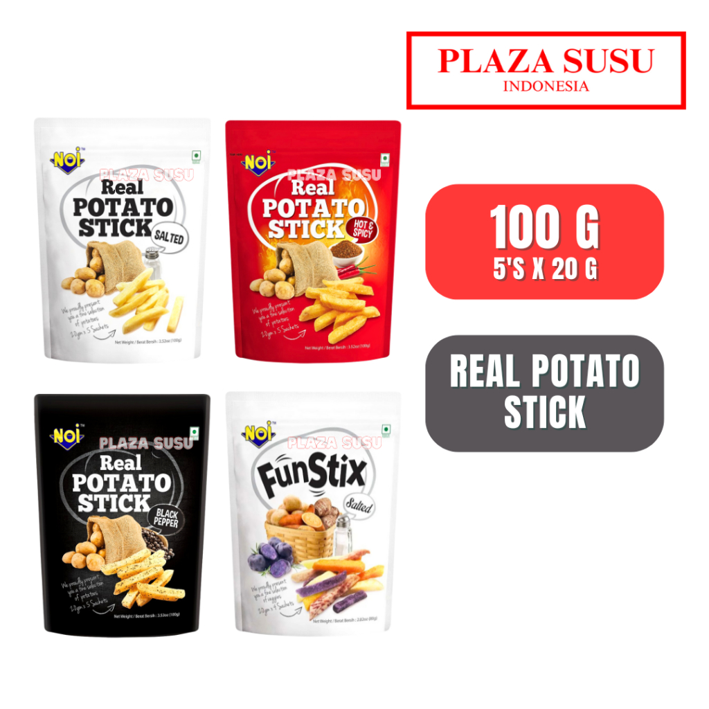 

POTATO STICK NOI REAL FUUNY STIK 4 SACHETS/5 SACHETS CAMILAN KENTANG BISKUIT JAJANAN